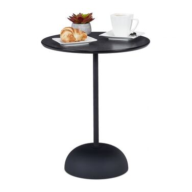 Relaxdays Runder Beistelltisch in Schwarz