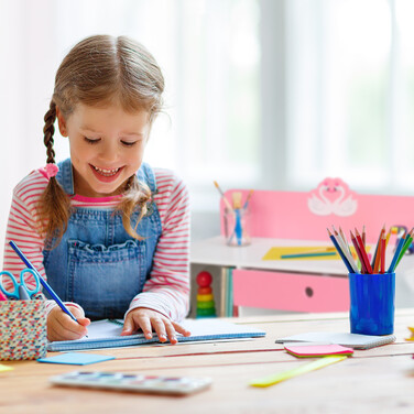 Relaxdays Kinder Schreibtisch und Stuhl Schwan