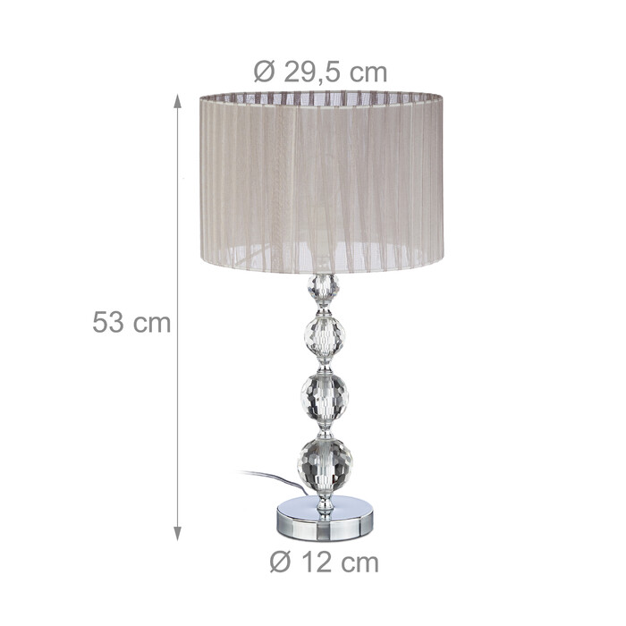 Relaxdays Nachttischlampe Kristall