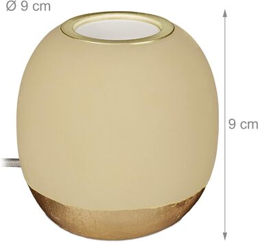 Relaxdays Dekoleuchte Beton, Tischlampe ohne Schirm, HxD 9 x 9 cm, E27 Fassung, langes Kabel, runde Betonlampe, (Grün)