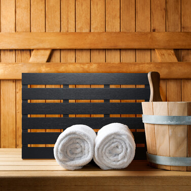 Relaxdays Bambus Badematte schwarz