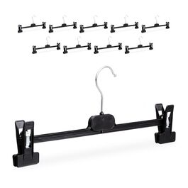 Relaxdays Hosenbügel Kunststoff mit Clips 10er Set