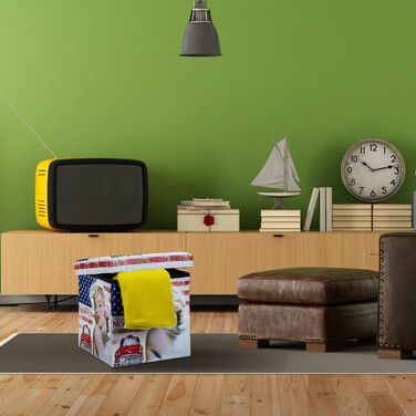 Relaxdays Sitzhocker mit Stauraum Trendmotiv