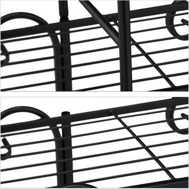 Relaxdays Blumenregal Metall, Vintage, 75x56x23 cm, 5 Ablagen, schwarz, Eisen