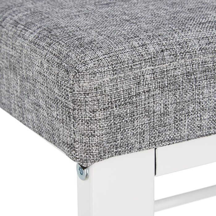 Relaxdays Schuhbank, Sitzpolster, offen, 2 Ebenen, Metall, HBT: 50x81x32cm, grau