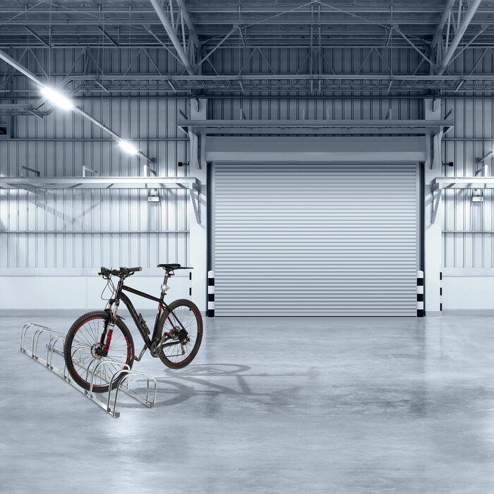 Relaxdays Silberner Fahrradständer für 6 Fahrräder