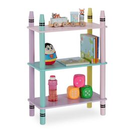 Relaxdays Buntes Kinderregal mit 3 Ablagen