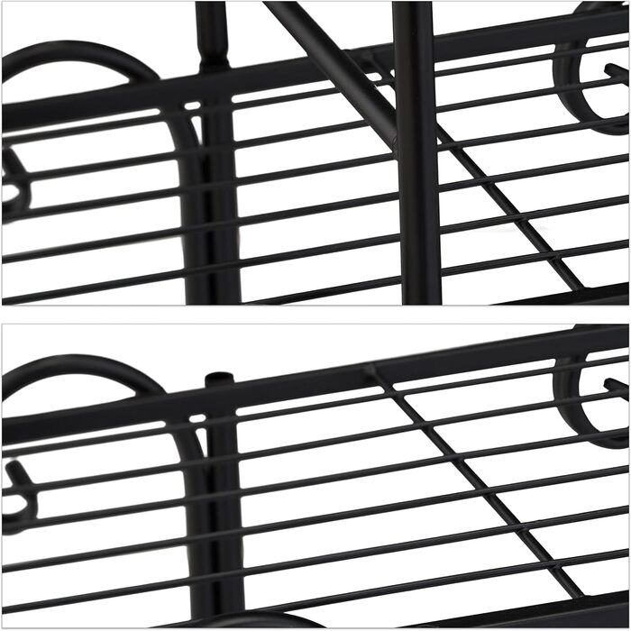 Relaxdays Blumenregal Metall, Vintage, 75x56x23 cm, 5 Ablagen, schwarz, Eisen