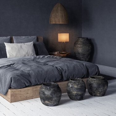Relaxdays Goldene Tischlampe mit Stoffschirm