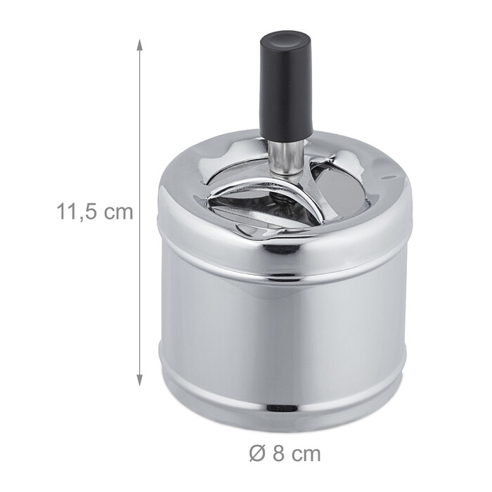 Relaxdays Aschenbecher mit Drehdeckel