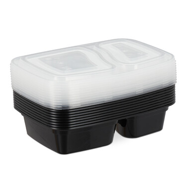 Relaxdays 10er Set Meal Prep Boxen 2 Fächer