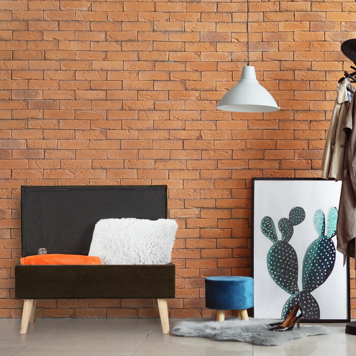Relaxdays Samt Sitzbank mit Stauraum