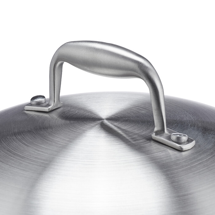 Relaxdays Edelstahl Wok mit Deckel