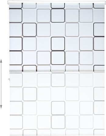 Relaxdays Duschrollo Square, wasserabweisend, Retro Badrollo Wanne u. Dusche, Deckenmontage, 80x240 cm, semitransparent (240 x 140 x 5 cm)