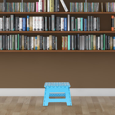Relaxdays Klapphocker faltbar M Blau