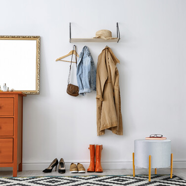 Relaxdays Samt Hocker mit 4 Metallbeinen