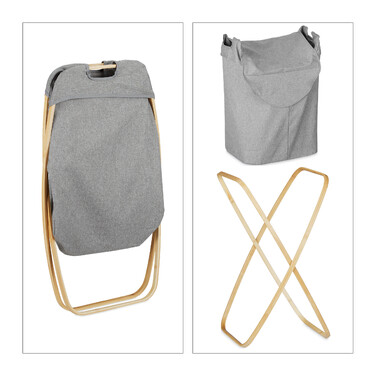 Relaxdays Wäschekorb 58 Liter klappbar