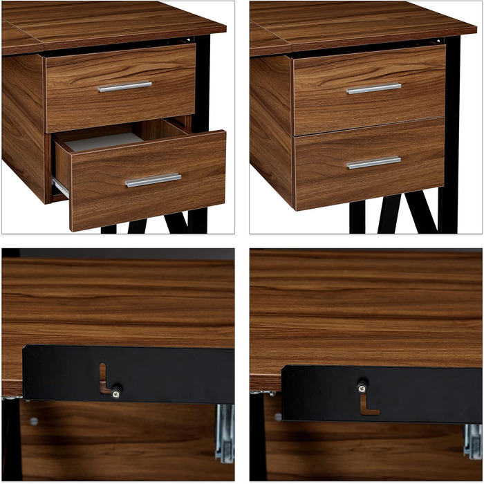Relaxdays Schreibtisch neigbar, verstellbare Arbeitsfläche, Laptoptisch oder Zeichentisch, HBT 75x110x55cm,  (Holz Schwarz)