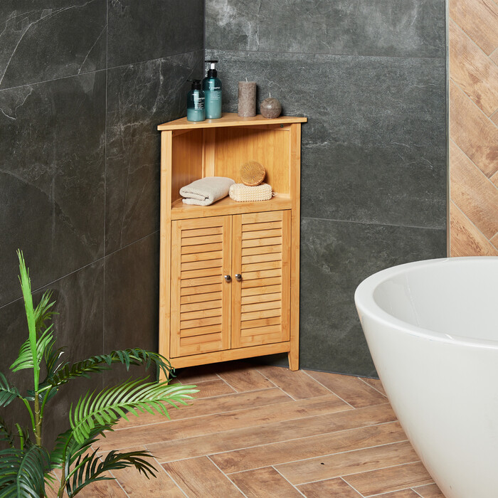 Relaxdays Eckschrank aus Bambus