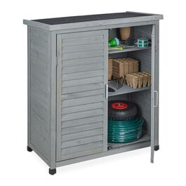 Relaxdays Grauer Gartenschrank 3 Fächer