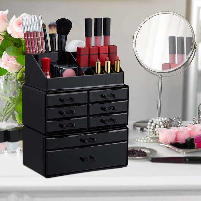 Relaxdays Make Up Organizer mit 8 Schubladen