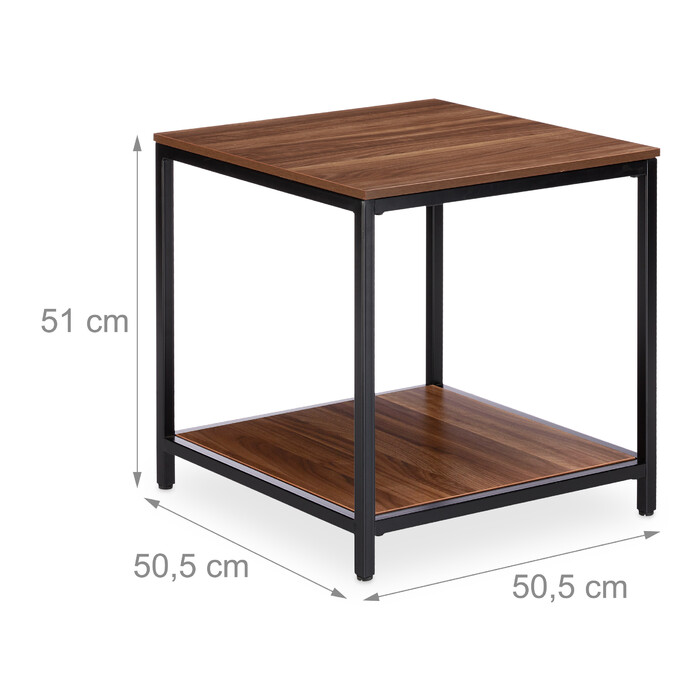 Relaxdays Beistelltisch Holz mit Metallgestell