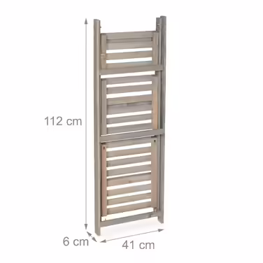 Relaxdays Blumentreppe Holz grau