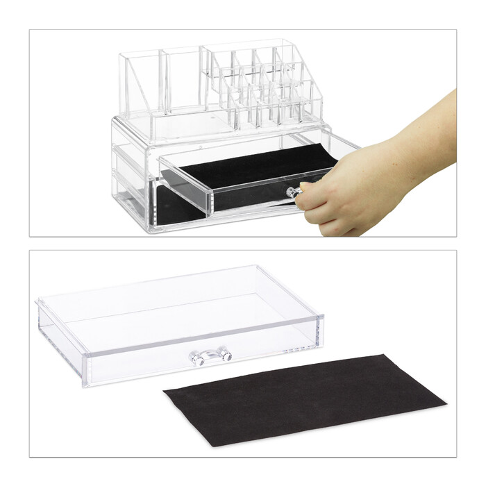 Relaxdays Make-Up Organizer mit 2 Schubladen