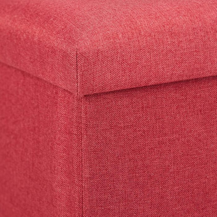 Relaxdays Sitzhocker, faltbar, gepolstert, eckig, Stoff, 37x37,5x37,5 cm, 1 Stk, Rot