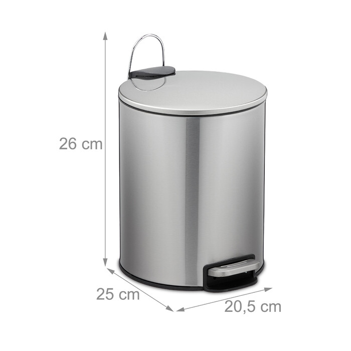Relaxdays Edelstahl Kosmetikeimer 5 Liter