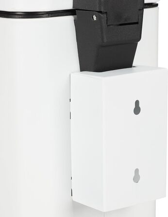 Relaxdays Kosmetikeimer Wandmontage, 6 Liter, Absenkautomatik, Inneneimer, Metall, eckiger Badezimmer Mülleimer, weiß