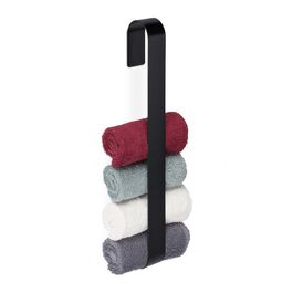 Relaxdays Handtuchhalter Edelstahl schwarz