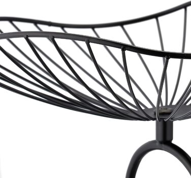 Relaxdays Etagere, 3-stöckig, Metall, 34x49x31,5 cm, Lotusblatt-Design, schwarz