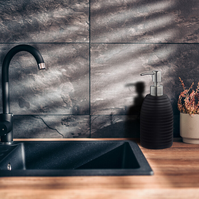 Relaxdays Seifenspender Edelstahlpumpe Rillen