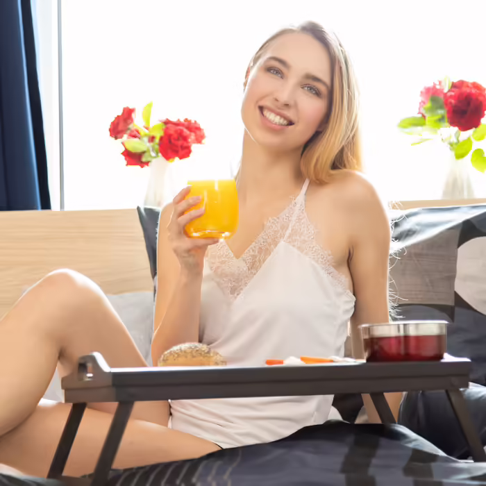 Relaxdays Klappbares Betttablett dunkelbraun