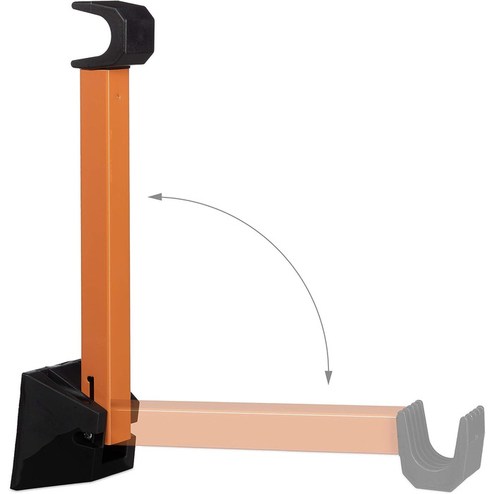 Relaxdays 6er Set Fahrrad Wandhalterung, Fahrradaufhängung, Fahrradwandhalter, Wand, HxBxT: 9,5 x 36 x 9,5 cm, orange-schwarz