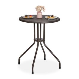 Relaxdays Runder Gartentisch in Rattanoptik