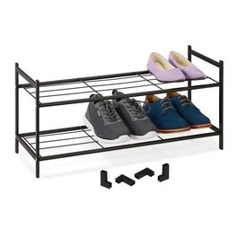 Relaxdays Stapelbares Schuhregal 2 Ebenen