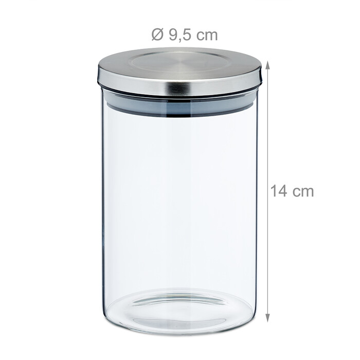 Relaxdays Vorratsgläser 4er Set je 750 ml