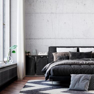 Relaxdays Wäschekorbregal, 72x73x33 cm, 2 ausziehbare Fächer, Wäschesammler Industrial, schwarz/braun