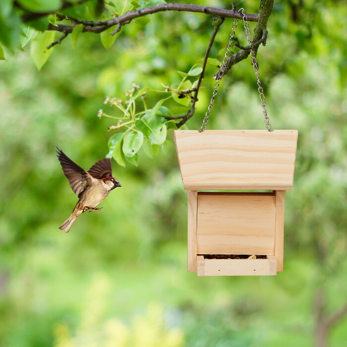 Relaxdays Vogelfutterhaus aus Holz