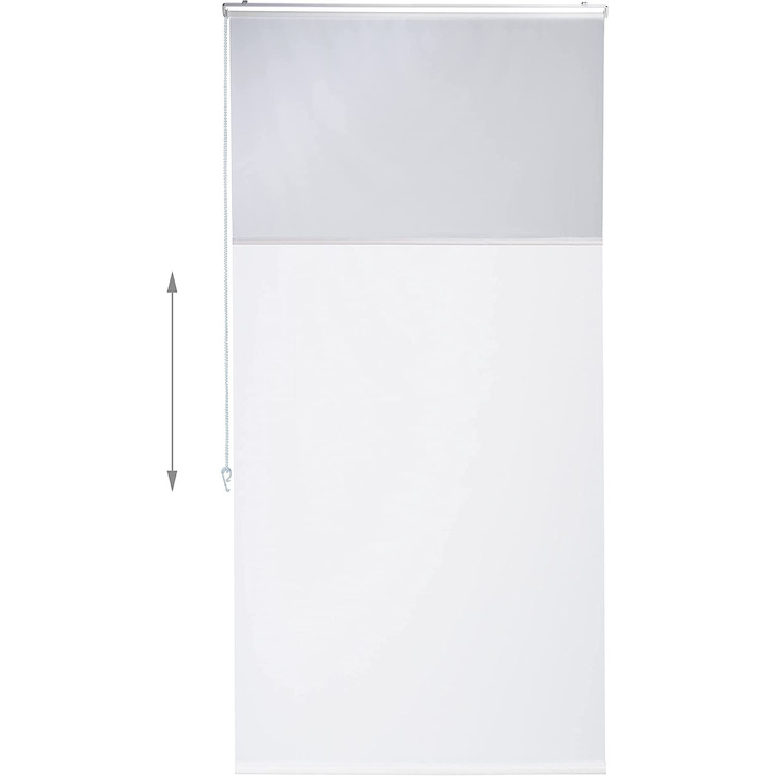 Relaxdays Duschrollo,  Seilzugrollo für Dusche & Badewanne, Decke & Fenster, Badrollo wasserabweisend, weiß, PVC, Aluminium, Kunststoff (80x240 cm)