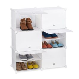 Relaxdays Weißer Schuhschrank mit 12 Fächern
