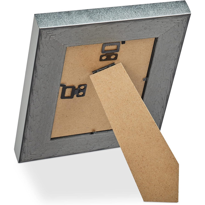 Relaxdays Bilderrahmen 2er Set, 10x15 cm, Hoch- & Querformat, silber