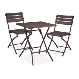 Relaxdays Balkonmöbel Set 3-teilig in Holzoptik
