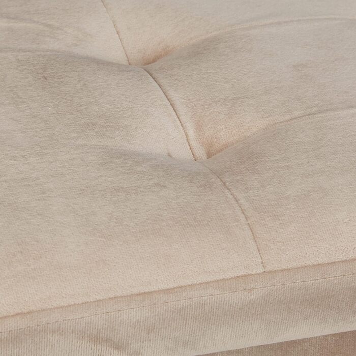 Relaxdays Sitzbank mit Stauraum, Samt, Holzfüße, bis 120 kg, faltbar, 34x76x38 cm, Creme