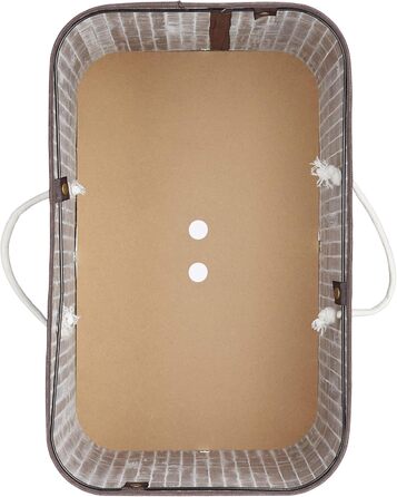 Relaxdays Wäschekorb Bambus, rechteckiger Wäschesortierer, 2 Fächer, klappbar, 95 l, (Braun)