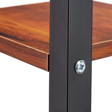 Relaxdays Pflanzenregal, Blumentreppe mit 5 Ablagen, 117x43x22 cm, Stahl/MDF, Dunkelbraun