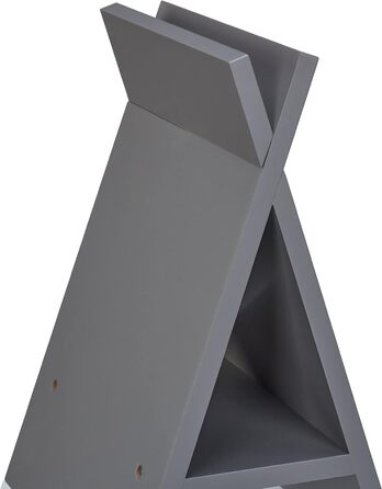 Relaxdays Kinderregal Tipi, 4 Fächer, Bücherregal Kinder, H x B x T: 107 x 76 x 27 cm, Kinderzimmer Regal, weiß/grau