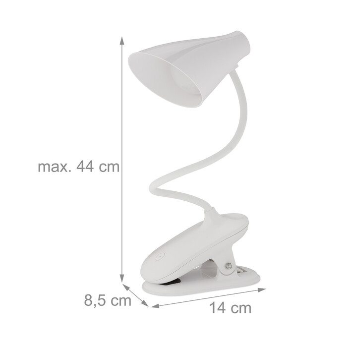 Relaxdays LED Klemmlampe mit Touch-Funktion